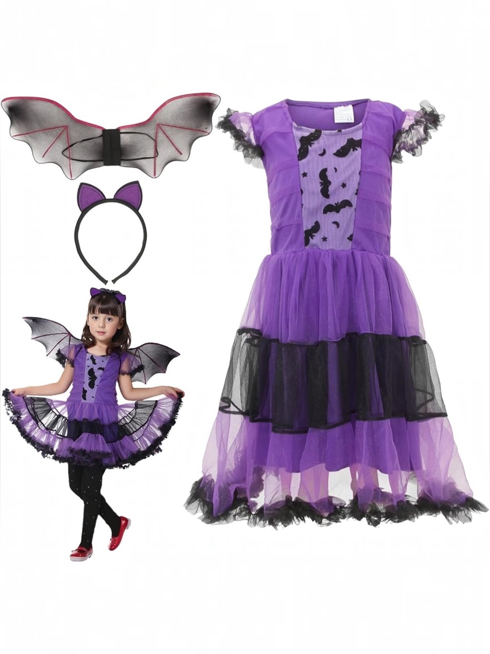 Princess Bat Halloween Costume Size 3/4